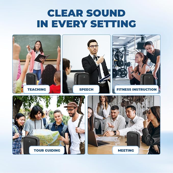 Voice Amplifier with Wireless Lapel Microphone for Teachers | 15W Portable Mini Bluetooth PA System and Clip-on Lavalier Mic for Classroom, Yoga, Tour Guide & Public Speaking - A006 - Image 9