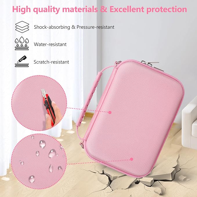 Hard Travel Case for Sony ZV-1F / ZV-1 / ZV-1 II Digital Camera, Protective Cases Bag Fits Vlogger Accessory Kit Tripod, Microphone, LED Video Light, Extra Zipper Pocket fit Battery Pack, Pink - Image 4