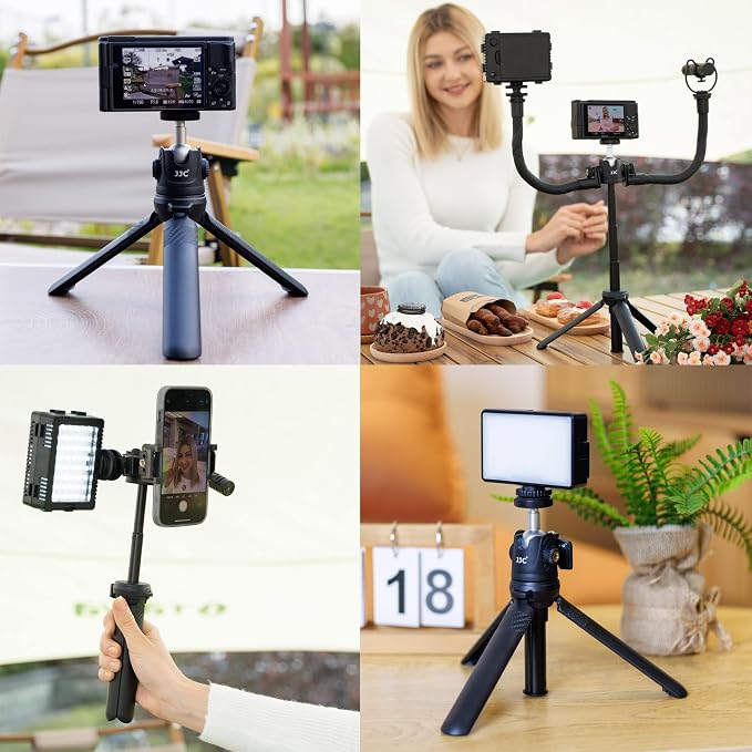 JJC Extendable Mini Tripod & Selfie Stick for Sony ZV-1F ZV-1 ZV-E10 A6100 | for Sony ZVE10 II ZV1F ZV-1 II ZV1 RX100 VII A6100 A6400, Canon PowerShot V1 SX740 HS G7X III II EOS R100 R50 & More - Image 6