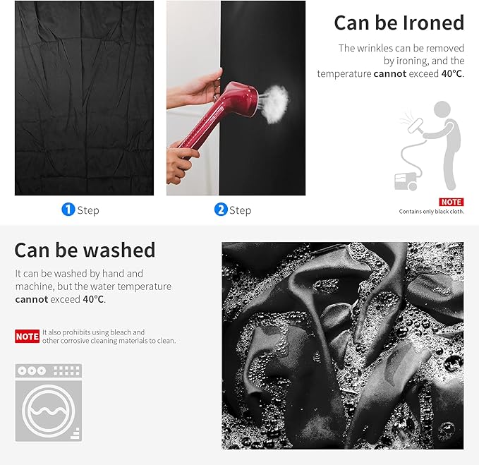 NEEWER 6x9 feet/1.8x2.8m Photo Studio 100% Pure Polyester Collapsible Backdrop Background for Photography, Video and Television (Backdrop Only) - Black - Image 3