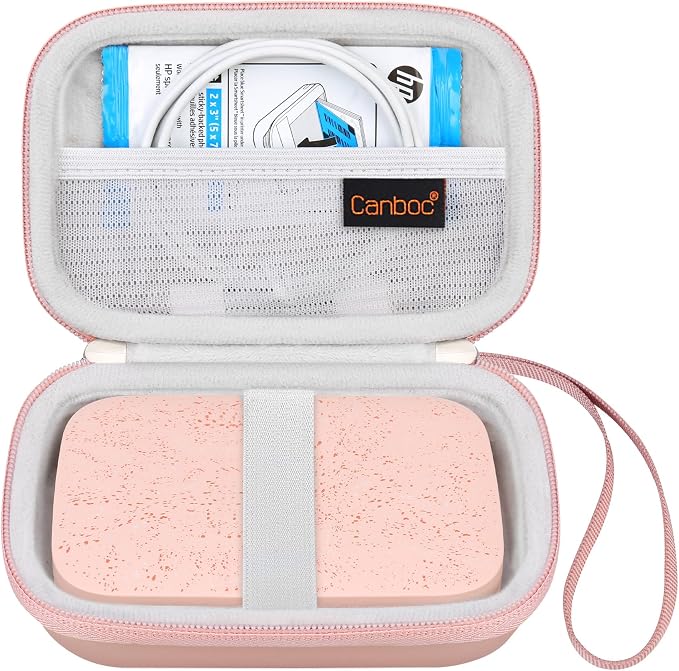 Canboc Carrying Case for HP Sprocket Portable 2x3 Instant Photo Printer | For Kodak Step Wireless Mobile Photo Printer, Mesh Bag fit Photo Paper Cable, Rose Gold by Canboc