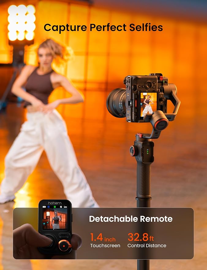 Hohem iSteady MT3 Pro Kit 3-Axis Gimbal Stabilizer for Camera, AI Tracker with Fill Light, for Mirrorless/Pocket/Action Camera/Smartphone, Detachable Touchscreen Control, for Canon/Nikon/Sony/Fujifilm - Image 5