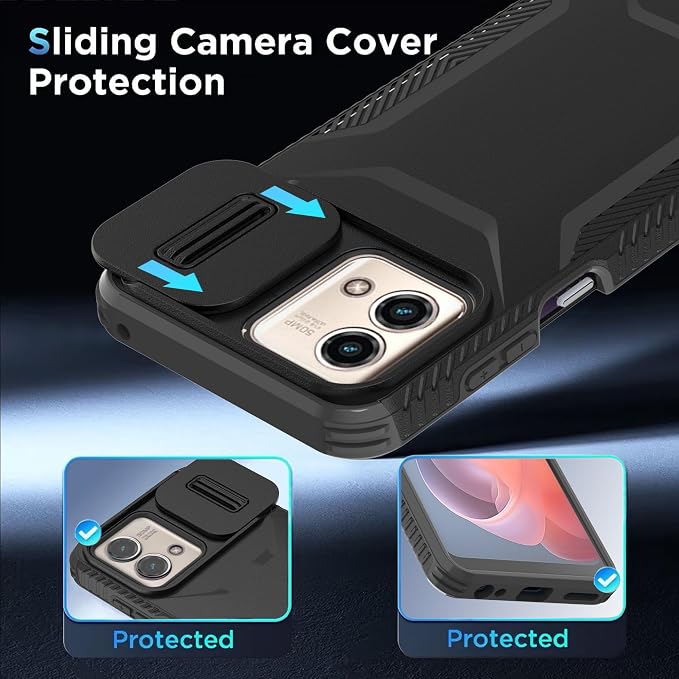 for Motorola G Stylus 5G 2023 Case with 1 HD Screen Protector & Slide Camera Cover [Military-Grade] Phone Case Heavy Duty Rugged Shockproof Protective Cover for Moto G Stylus 5G 2023(Black) - Image 4