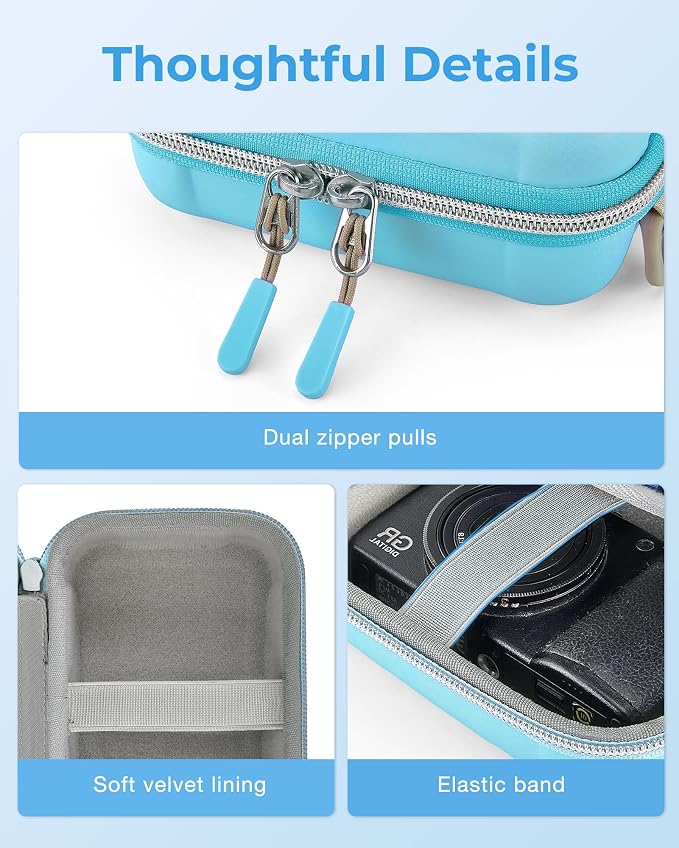 BAGSMART Digital Camera Case, Small Camera Bag with 2 Carrying Ways, Blue | Lightweight Camera Sling Bag for Canon Powershnot ELPH 180/190/Sony DSCW800/DSCW830, Waterproof & Protective - Image 6