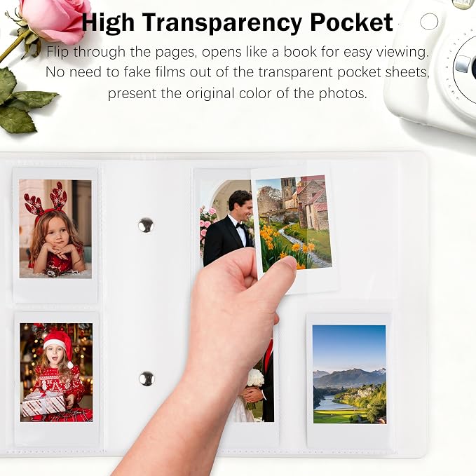 320 Pockets 2x3 Inch Photo Album for Polaroid & Instax Mini Pictures, White | PU Leather Cover, Gift Box Packaging, Acid-Free Pages, With Snap Closure, Securely Hold all Your Precious Instant Snapshots - Image 5