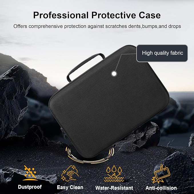 RAIALL Case for Canon EOS Rebel T7/R50/R100/Sony/Nikon D7500 Camera, Black | for R50V/R8/R10/RP/R7/R6 Mark II/R5 DSLR SLR, Lens, Tripod, Hard Protective Travel Bag with a Shoulder Strap and 5 Dividers - Image 8