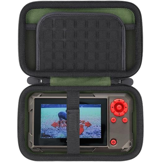 Flaxune Hard Travel Case for Wildgame Innovations Trail Pad VU60 SD Monitor | Shockproof, With Handle, Hard Shell Exterior, Storage Compartment, Portable Carrying Box, Dark Green Case - Image 2