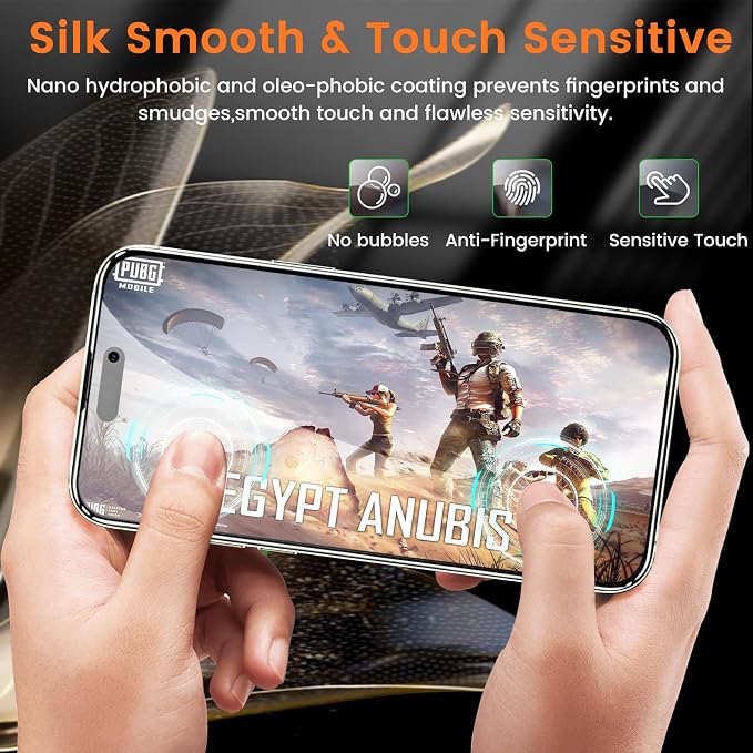 Lesakit 4+4 Pack Privacy Screen Protector for iPhone 15 6.1-Inch with 4 Pack Camera Lens Protector, Anti Spy Tempered Glass Film 9H Hardness Case Friendly - Image 7