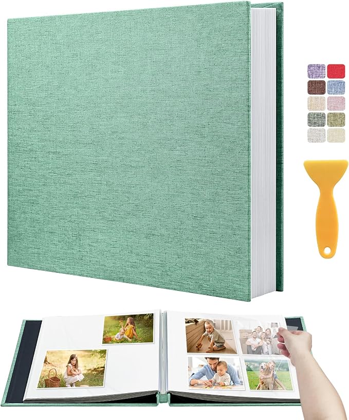 Large Photo Album Self Adhesive Scrapbook Album for 4x6 5x7 8x10 Pictures DIY Photo Book as Scrapbooking Supplies Kits, Birthday Gifts for Women Mom Wedding Baby Family Travel by HenPisen