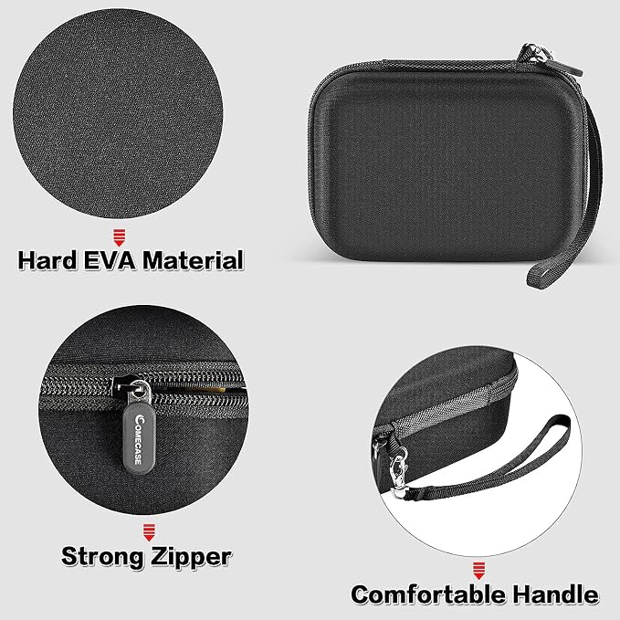 Comecase USB Flash Drive Case, Holds 44 USB Drives and 9 SD Cards | Pre-Cut Foam Fits Mixed Drive Sizes Flash Drive; EVA Shell Protects Data on the Go, Black, Large, Case Only - Image 4