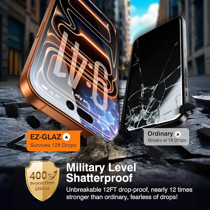 EZ-GLAZ-4+2 Pack for iPhone 17 Pro Max Privacy Screen Protector (6.9") | 2-Pack Lens Protectors, Alignment Kit, Easy Installation, 9H+ Tempered Glass, Scratch Resistant, 28° Privacy Protection - Image 4