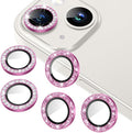 AGVEE 3+3 6 Pack for iPhone 14/14 Plus Camera Lens Protector Cover | Individual Bling Diamond & Bling Glitter Sparkle Cute Gem Metal Ring, 9H Tempered HD Glass by AGVEE