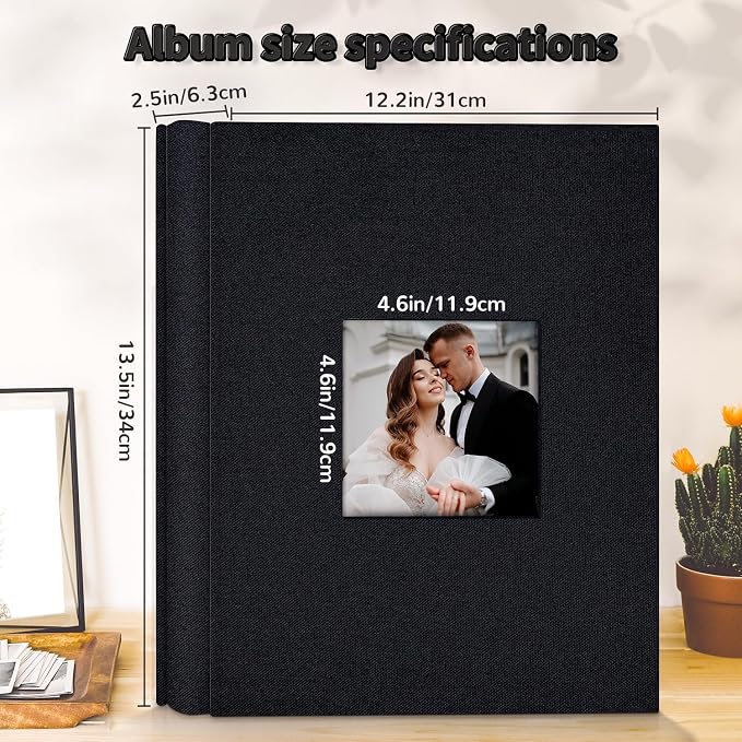 Artfeel Photo Album 4x6 with 600 Pockets,Slip-in Picture Albums,Linen Cover Memory Book with Front Window,White Page Vertical Photo Book for Wedding,Family,Anniversare,Baby,Vacation - Image 3