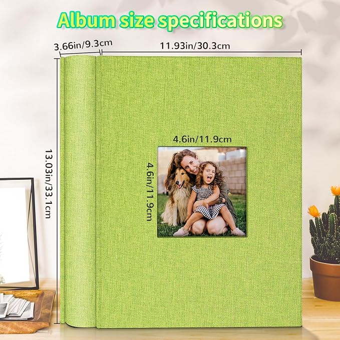 Artfeel Photo Album 4x6 with 1000 Pockets,Slip-in Picture Albums,Linen Cover Memory Book with Front Window,White Page Vertical Photo Book for Wedding,Family,Anniversare,Baby,Vacation - Image 3