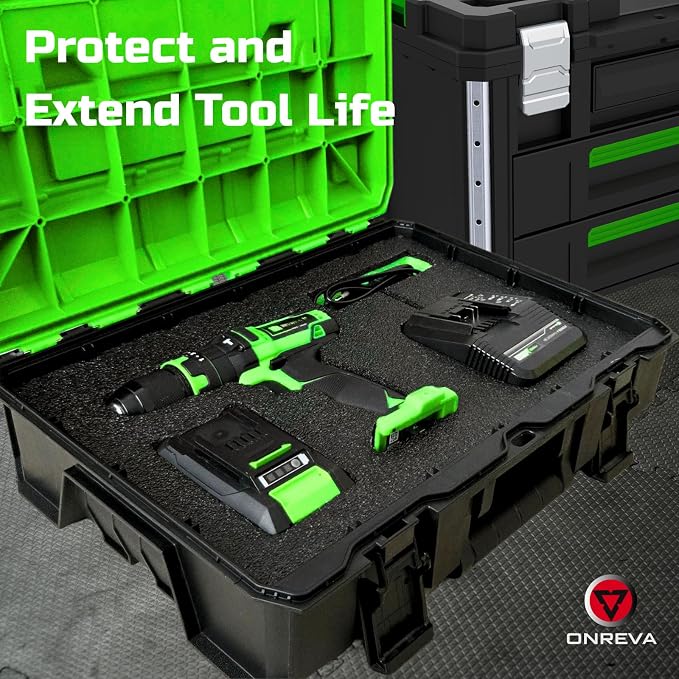 ONREVA Tool Box Foam Organizer 48x24x1 inch 1PC, Kaizen Sheets for Pro Tool Control, Custom Tool Shadow Inserts for Cases & Drawers, High Density Polyethylene Foam, Black with Green - Image 7