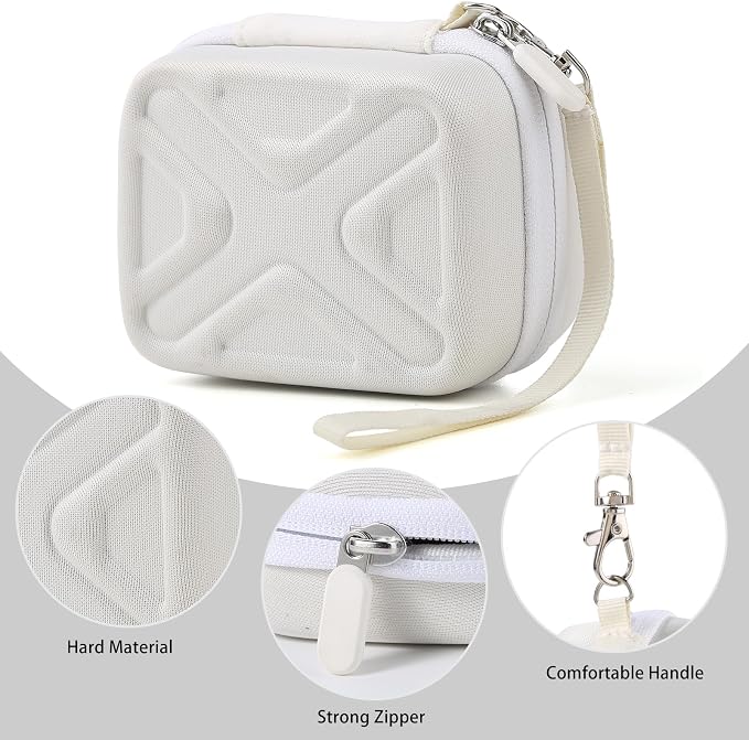 Digital Camera Case for AbergBest 21 Mega Pixels 2.7" LCD Rechargeable HD/Kodak Pixpro/Canon PowerShot ELPH 180/190/Sony DSCW800/DSCW830 Cameras, Travel Carrying Protective Case for Camera - White - Image 4
