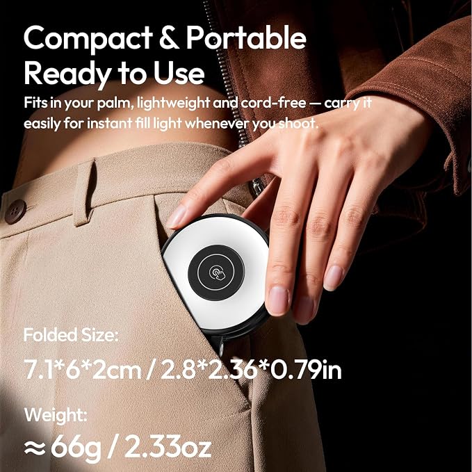 ULANZI LM21 Dual Sided Magnetic Selfie Ring Light for Phone with Magsafe | for iPhone/Android, 8000K CRI≥95, Touch Control, Extendable, Rechargeable, for Vlog,Video Call,TikTok,Video Call,Live Stream - Image 8