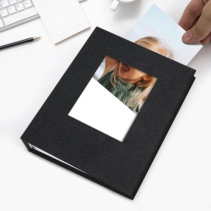 Vienrose Small Photo Album 4x6 Slip-in Picture Album 50 Pages Holds 100 Photos, Portable Photo Book 4x6 for Wedding Family Baby Travel Black | Portable Design Photo Book, Memory Book, Wedding Family Baby Travel, Easy To Carry - Image 4