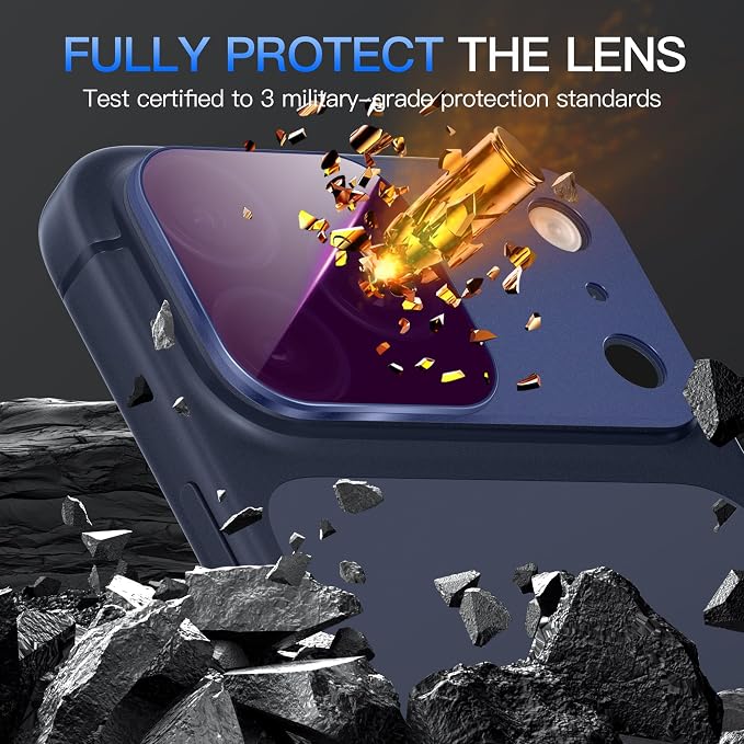 Suoman for iPhone 17 Pro Camera Lens Protector,Magnetic ND Filter Lens Film | Tempered Glass Lens Film, Strong Adsorption, HD Clear, All-in-one Metal Camera Cover,Blue - Image 4