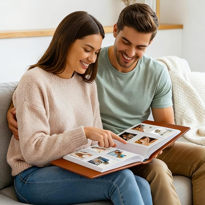 Ruibytree 320 Pockets Album for Instax Mini & Polaroid 2x3" Pictures, Brown | Gift-Ready Packaging, PU Leather Cover, Acid-Free Pages, Side-Loading Clear Pockets, Durable Binding, Easy Photo Viewing - Image 3