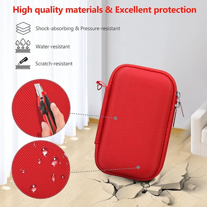 Carrying Case for Canon PowerShot SX740 HS, SX730 HS Camera, Red | SX720 HS, SX620 HS, G7 X Mark III, G7 X Mark II Digital Camera, Storage Holder Travel Bag with Mesh Pocket for Battery Pack - Image 5