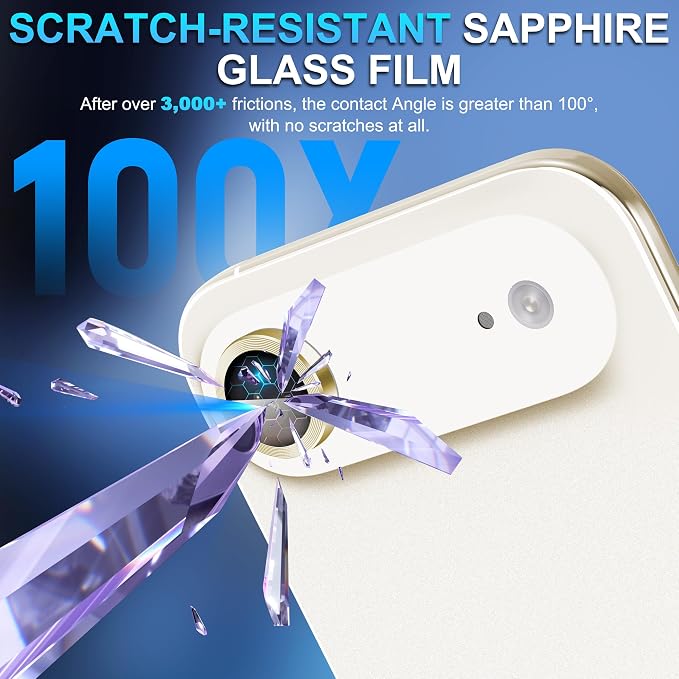 Suoman 2-Pack for iPhone 17 Air Camera Lens Protector, [CD Lines] [Strong-Adhesion] Metal Texture Style Tempered Glass Camera Lens Cover [with Auto Alignment Tool Kit] -Gold - Image 6
