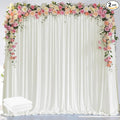 Ivory Backdrop Curtain for Parties Backdrop Drapes, 2Pack 10x8FT | Wrinkle Free Polyester Curtain Backdrop Draping Fabric for Backdrop Photoshoot Birthday Party Background,4 Panel 5x8FT by Wokceer
