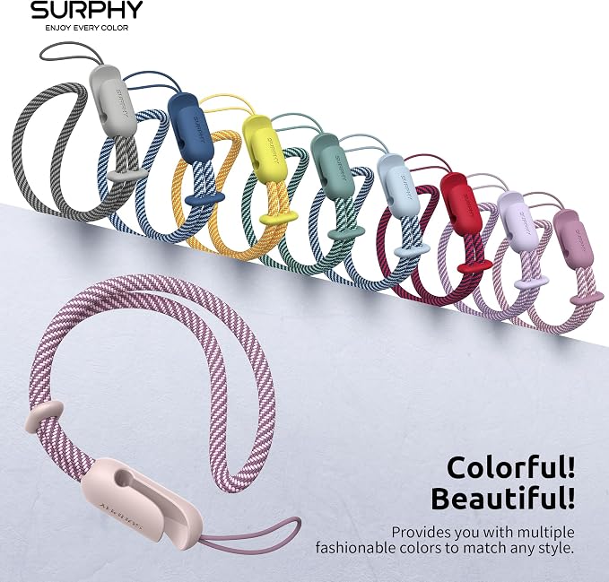 SURPHY 2 Pack Phone Lanyard, Phone Wrist Strap for Case, Camera Wrist Strap | Ultra-Light 2-Color Braided Phone Strap, Cellphone Charm Strap, Anti-Lost Wrist Lanyard for Women and Men, Pink Lilac - Image 7