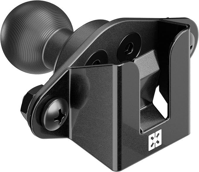 Tackform CB Mic/2-Way Radio Holder with 20mm Ball | All Metal | Compatible with Midland, Uniden, Baofeng, More | for Use with Belt Clip & Round Button Knob | NOT Compatible with 1" / B Sized Systems by TackformMountingSystems