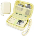 Digital Camera Case for CAMKORY/KODAK PIXPRO FZ45/FZ55/Canon IXUS 285 HS/AbergBest/Sony DSCW800/DSCW830 - Small Travel Compact Camera Holder with Mesh Pocket for SD Card & Accessories (Pale Yellow) by Roseliya
