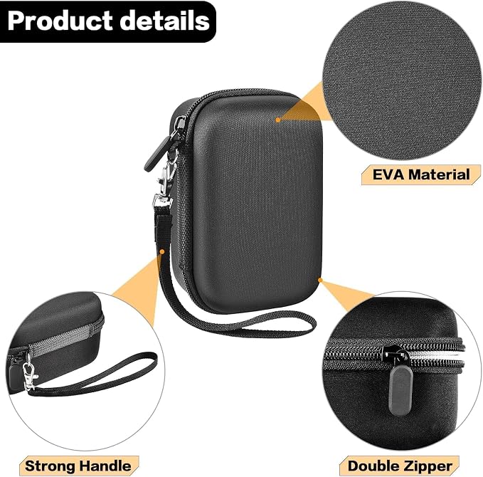 Digital Camera Case for Travel & Cruises, Case Only, Black Inner | for Duluvulu for Oiadek for Zostuic for TEBNGIHNM for Canon G7 X Mark III/II 4K Vlogging Camera, Mesh Pocket, Wrist Strap - Image 3