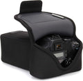 USA Gear Camera Sleeve (Zoom) for Compact SLRs with Lens Compatible with Canon EOS R100 Nikon Z30 Sony ZV-E10, and more - Padded Neoprene DSLR Case with Accessory Pocket & Belt Loop (Black) by USAGEAR