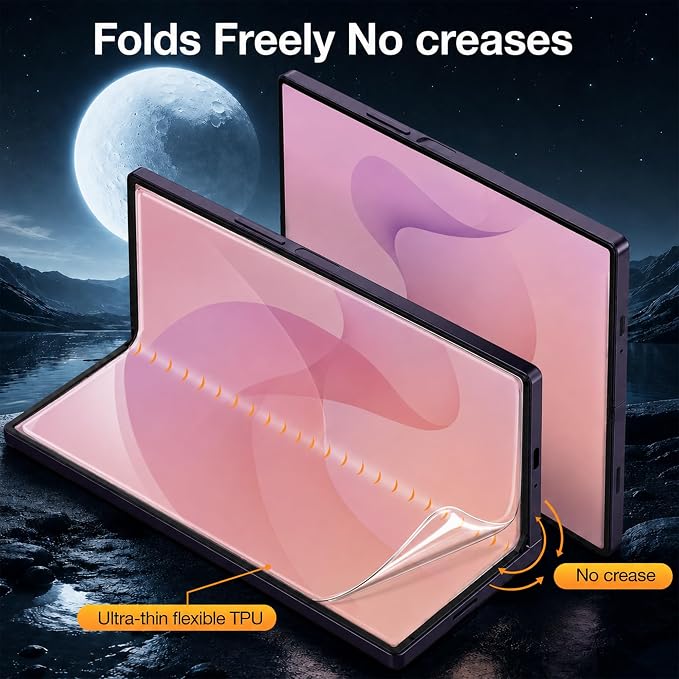 6 Pack for Samsung Galaxy Z Fold 7 / Z Fold 8 Ultra Screen Protector | with Camera Lens Protector, Touch Sensitive, Anti-Scratch, Case Friendly, Bubble-Free, HD Clear - Image 6