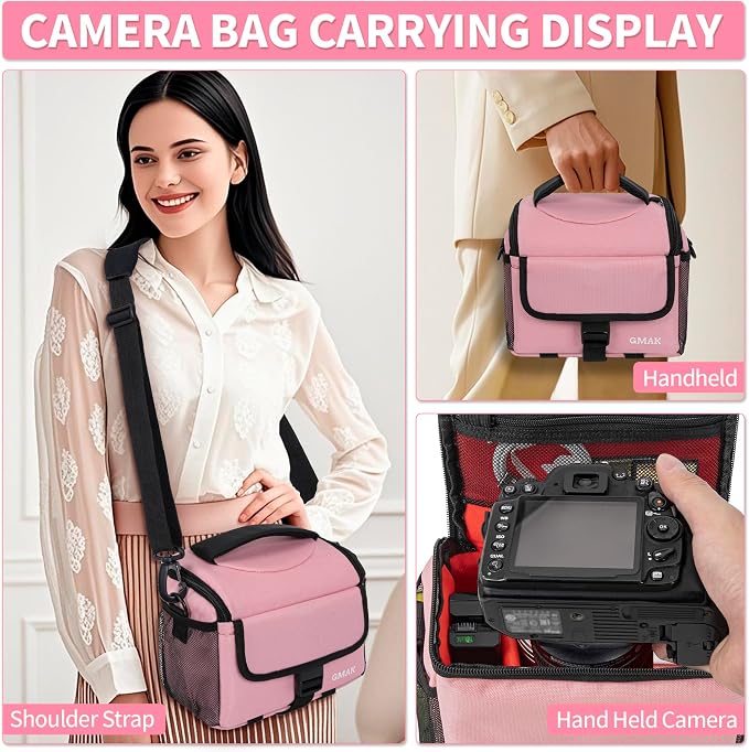 Camera Carrying Case, Camera Storage Bags Anti-Shock Crossbody Camera Case | Digital Camera Case with Rain Cover Compatible for Canon, Nikon, Sony, Fuji DSLR/SLR/Mirrorless Cameras, Lens and Accessories - Image 8