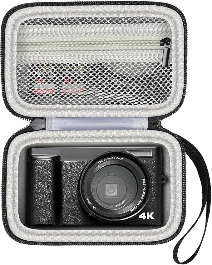Digital Camera Case for Travelers & Vloggers, Case Only, Gray Inner | for Duluvulu for Oiadek for Zostuic for TEBNGIHNM for Canon G7 X Mark III/II 4K Vlogging Camera, Mesh Pocket, Compact Size by Grapsa
