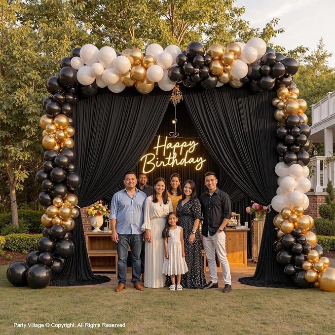 50x12 ft Black Backdrop Curtains for Weddings Parties, Birthdays and Photos - Image 3
