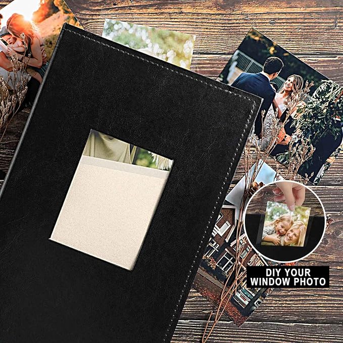 Ywlake Photo Album 4x6 300 Pockets, Leather Photo Albums Holds 300 Horizontal Only Pictures Black - Image 3