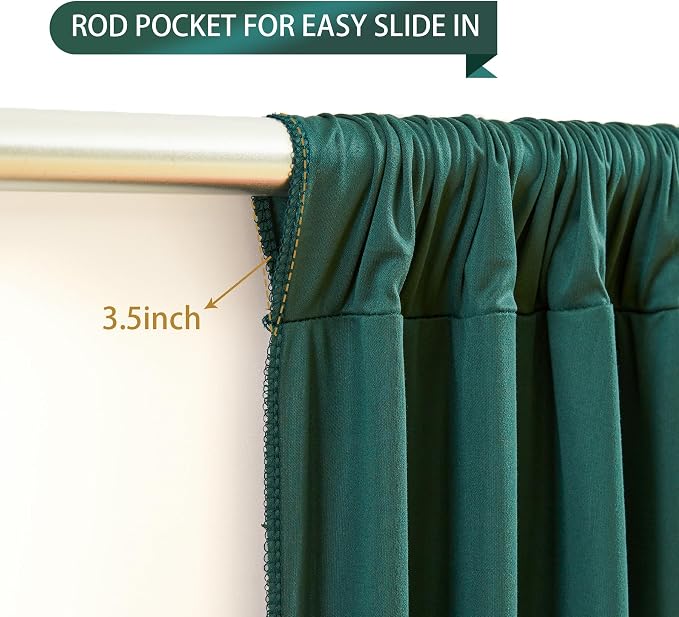 Hunter Green Backdrop Curtain-Wrinkle-Free Polyester Fabric Green Photography Curtains for Wedding Party Photo Background Decorations- 8 X10FT (Hunter Green) - Image 6