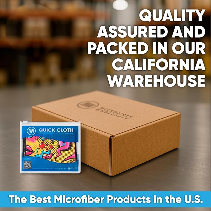 Microfiber Wholesale Quick Cloth Glasses Cleaning Cloths–8x8 Popart 1-Pack | with Case | Double-Sided Lens Cleaner for Eyeglasses, Camera, Screens & Glass | Reusable Microfiber Glass Polishing Cloths - Image 7
