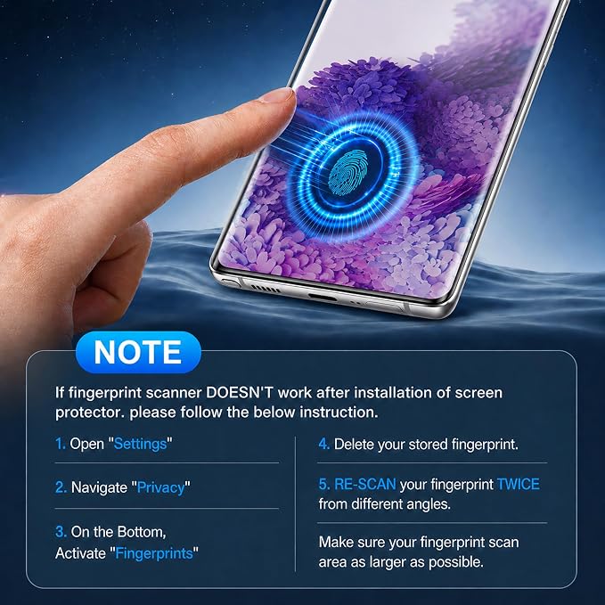 [3 Pack] 3D Curved Tempered Glass for Galaxy S20 Plus Screen Protector | 9H Hardness, Ultrasonic Fingerprint Compatible, Case Friendly, Bubble Free HD Clear Glass for Samsung Galaxy S20 Plus - Image 2