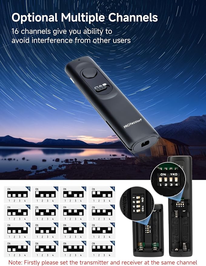 PROfezzion 164ft Remote Shutter Release Wireless for Select Sony Cameras | for Sony A7RVI A7R Mark VI A7RM6 A7V A7 Mark V A7M5 A7CII A7CR A6700 RX1M3 ZV-E10II ZV-E1, AAA Battery, Tripod Clip - Image 2
