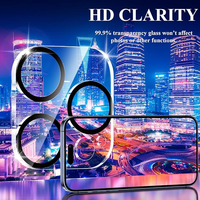 YWXTW [5 Pack Designed for iPhone 15 Pro Max Camera Lens Protector, for iPhone 15 Pro Camera Lens Protector, Night Shooting Mode, Anti Scratch HD Clear 9H Hardness Tempered Glass - Image 5