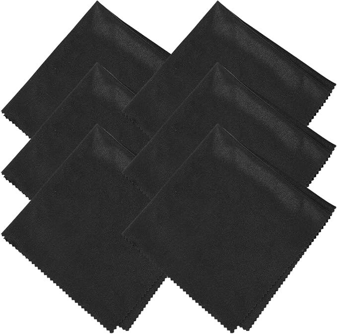 uxcell 6 Pcs Microfiber Cleaning Cloth for Glasses, 11.8 x 11.8 Inch Eyeglass Cleaning Cloth, Glasses Cleaner Wipes for Electronics Lenses Screens Cameras Cell Phones, Black by uxcell