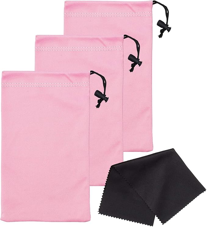 Premium Quality Microfiber Sunglasses Pouch With Spring Fastener by Mamlyn
