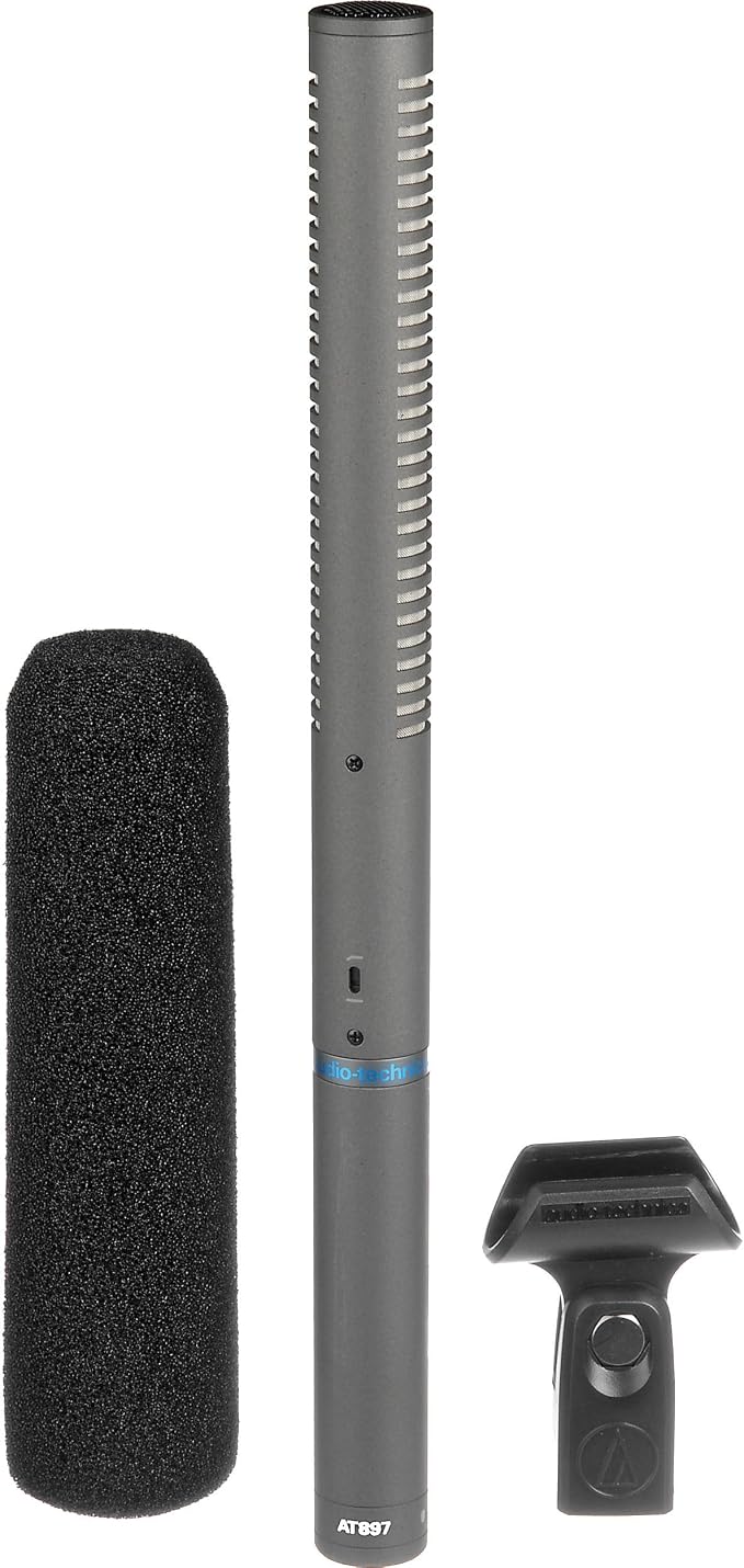 Audio-Technica AT897 Line/Gradient Shotgun Condenser Microphone | XLR-3M connector with supercardioid polar pattern and low-cut switch for video, broadcast and long-range audio - Image 4