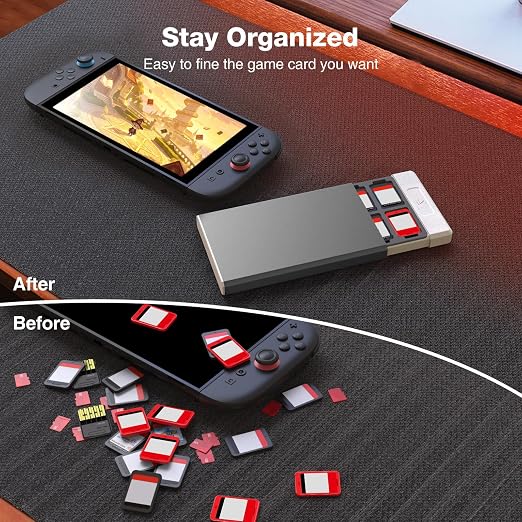 HEIYING Switch Game Case with 40 Precise Slots for Switch 2 / Micro SD Card | Portable Game Card Case, Metal Shell with Soft Silicone Lining, Precise Slots, Magnetic Closure for Easy Storage & Access - Image 5