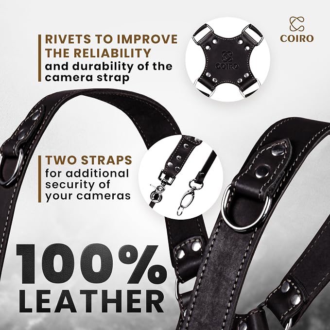 Dual Camera Harness Leather Camera Strap DSLR/SLR, All-Day Comfort - Image 3