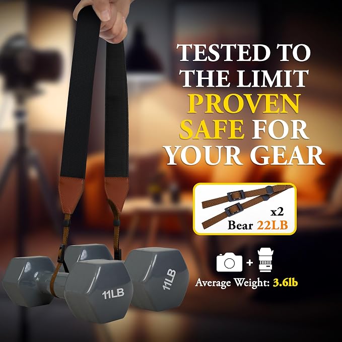 Art Tribute Camera Strap Personalized With Name - Shoulder, Crossbody & Neck Camera Strap for Photographers, Fits All Cameras, Canon Nikon Sony Fujifilm, Padded Strap W/Quick Release & Leather Ends - Image 5