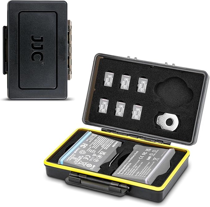360 X5 Battery Case,Camera Battery TF Card Holder for 2 Insta 360 X5/X4/X3 Batteriers & 6 MicroSD Cards,Water-Resistant Action Camera Batteries Protective Organizer Box with Air Tag Slots(Only Case) by Kiorafoto
