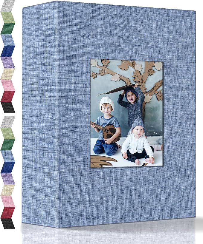popotop Photo Album 4x6-200 Photos Photo Books with 200 Horizontal Pockets,Linen Cover Albums for Family Wedding Anniversary Baby Vacation Pictures by Popotop